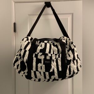 PINK Victoria's Secret Black & White Quilted Logo Travel Bag